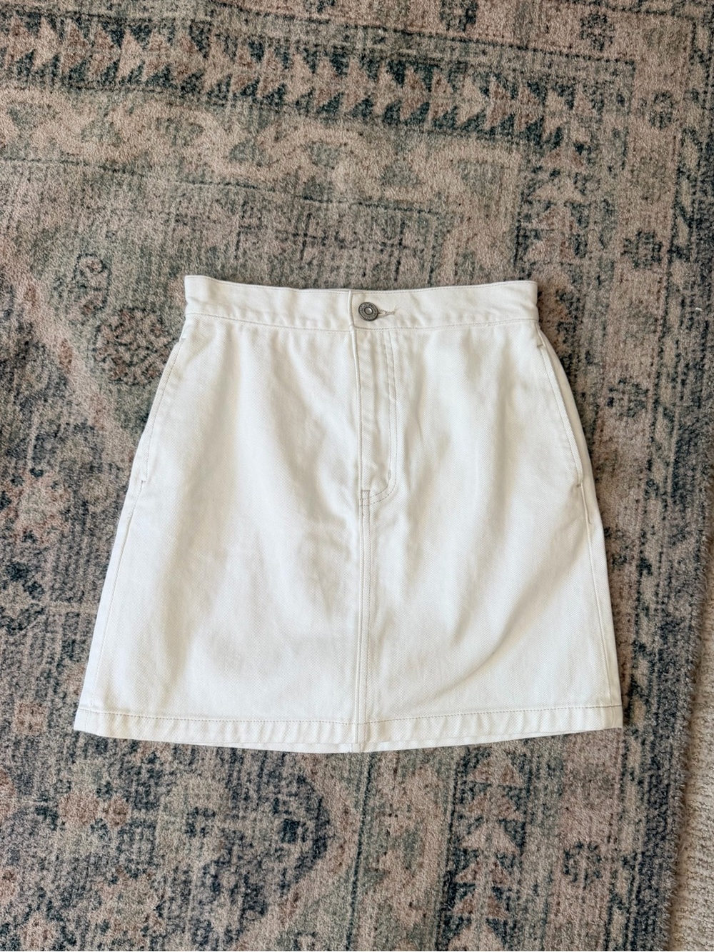 Moussy vintage mid waist white denim mini skirt 2 NWT